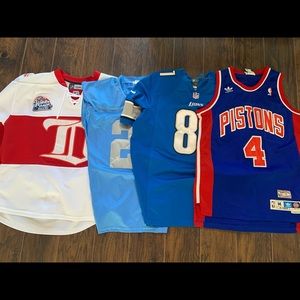 Detroit Sports Jersey Lot - Lions, Pistons, Wings